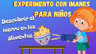 EXPERIMENTO CASERO CON IMANES PARA NIÑOS DESCUBRIR EL HIERRO EN LOS ALIMENTOS ⚡️🧲 ⚡️ [upl. by Marquita]