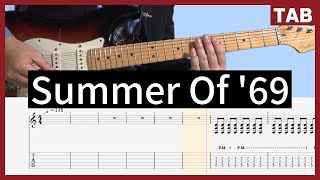 【Bryan Adams】Summer Of 69 ギターTab【初心者向け】 [upl. by Trainer]