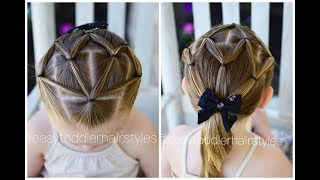 4 Way Split Elastic Hairstyle for Kids [upl. by Rosdniw]