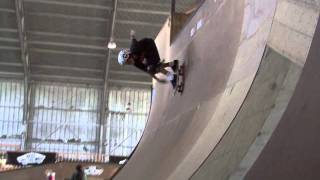 Heimana Reynolds Hawaii skateboarder Kickflip indy on vertramp [upl. by Aidil816]