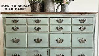 Spraying Milk Paint and Faux Stained Wood [upl. by Clinton]