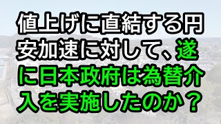 値上げに直結する円安加速に対して、遂に日本政府は為替介入を実施したのか？ [upl. by Oek]