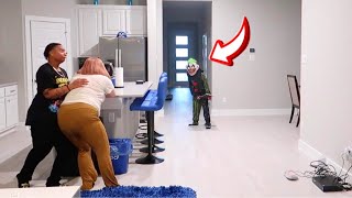 SCARY CLOWN PRANK ON PARENTS MUST WATCH [upl. by Nedyarb532]