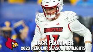 Jack Plummer 2023 Regular Season Highlights  Louisville QB [upl. by Lemmy888]