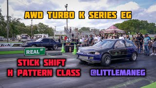 AWD TURBO K24 CIVIC EG DOMINATES STICK SHIFT CLASS AT OSW NO PREP ​⁠LittleManEG [upl. by Janessa98]