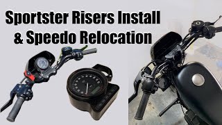 Installing Sportster Risers and Speedo Relocation [upl. by Yenttirb]