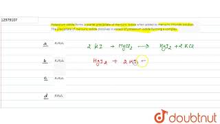 Potassium iodide forms a scarlet precipitate of mercuric iodide when added to mercuric chloride [upl. by Aniras]