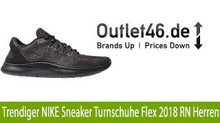 Trendiger NIKE Sneaker Turnschuhe Flex 2018 RN Herren Schwarz l Outlet46de [upl. by Paige]