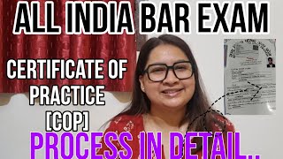 All India Bar Exam  How to get Certificate of practice COP  Details 🫡 [upl. by Asirral]