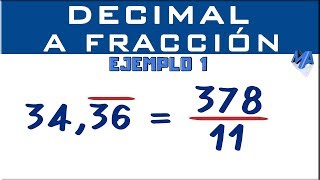 Convertir decimal periódico puro a fracción  Ejemplo 1 [upl. by Evanne]