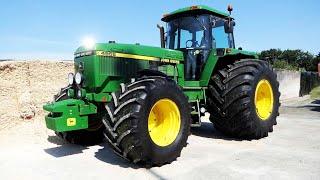 John Deere 4955 with WIDE tires working in the Silage Stack [upl. by Bigot429]