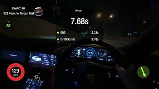 2022 Porsche Taycan RWD Launch Control 0100 0200 14mile on Draggy [upl. by Lorena]