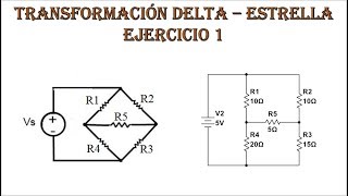 Transformación deltaestrella ejercicio 1 Circuitos basicos [upl. by Rillings]