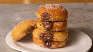 Nutella Bomboloni  Nutella Bomboloni recipe eggless  Nutella Stuffed Donuts  Nutella Doughnuts [upl. by Irehj408]