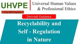 Recyclability and Self Regulation in Nature universal human values and professional ethics aktu [upl. by Dane753]