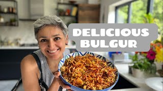 MOST DELICIOUS WAY TO COOK BULGUR WHEAT WITH SOME LENTILS  Bulgur Mejadra  Food with Chetna [upl. by Walworth836]