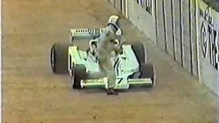 1977  Tom Pryce crash live broadcast TV  Kyalami circuit [upl. by Glori]