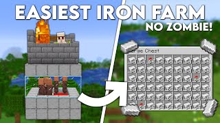 Minecraft Easiest IRON FARM Without a Zombie  Tutorial 120 [upl. by Furie]