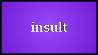 Insult Meaning [upl. by Ecille]