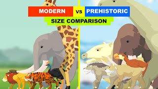 Modern vs Prehistoric Animals Size Comparison  Animal Animation [upl. by Reprah]