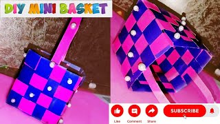 DIY Beautiful Mini Basket with Paper  Paper Crafts Ideas  3 Minutes Craft [upl. by Coco]