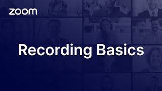 Zoom Recording Basics [upl. by Janine]