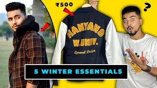 TOP 5 Winter Essentials EVERY GUY NEEDS  Mens Fashion Hindi [upl. by Aratihc388]