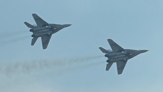 2 MIG29 Fulcrum Power Demo at 100 Years Russian Air Force 2012 [upl. by Asennav306]