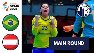 Brasil vs Áustria  Main Round  Campeonato Mundial de Handebol Feminino 2021 [upl. by Genie]