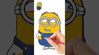 Minions Coloring Sketch Drawing drawing animation bedtimestories minionstory [upl. by Ahsiekan788]