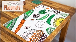 How to Sew Simple Placemats  Easy amp Quick DIY Sewing Project for Beginners  Mitred Corners [upl. by Annetta]