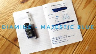 Essai dEncre 14 Diamine Majestic Blue [upl. by Hawger]