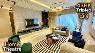 Mesmerising 4BHK Triplex Villa with Home Theatre  Premium Interior Design  Epi945 [upl. by Eadwina]