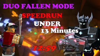 Duo FALLEN MODE SPEEDRUN Under 13 MINUTES  Tower Defense Simulator [upl. by Betz]