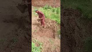 Digging a building foundation pit Digging pit building foundation shortsvideo viralvideo [upl. by Bink]