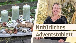 Adventsgesteck länglich mit Kerzen  Adventskranz skandinavisch [upl. by Maisey792]