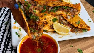 BIRRIA QUESA TACOS STEP BY STEP  BEEF TACO RECIPE  TERRIANN’S KITCHEN [upl. by Ardekahs]