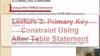 Oracle Primary Key Constraint 2 تعليم اوراكل [upl. by Wehtam]