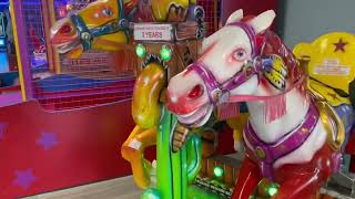 ITALRESINA Double Pony Kiddie Ride Mute amp Loud Motor [upl. by Anividul]