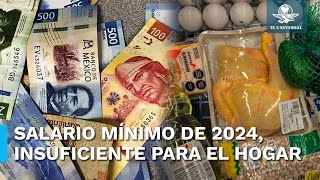 Pese a su crecimiento salario mínimo de 2024 es insuficiente para un hogar [upl. by Edison]