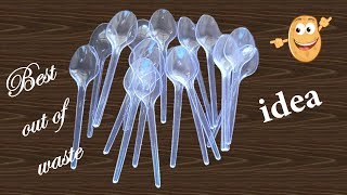 HM Wall decorative ideas with waste plastic spoonspoon craft idea [upl. by Lock]