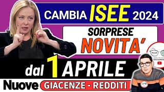 ⚠️ da 1 APRILE ➡ NUOVO ISEE POTENZIATO❗CAMBIO GIACENZE PATRIMONI REDDITI 2024 BTP CASA ASSEGNO UNICO [upl. by Orme909]