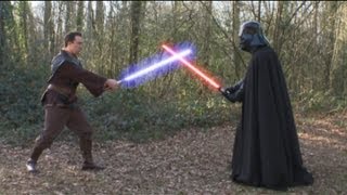 Original Darth Vader Dave Prowse has a Lightsaber Fight with Christian OConnell [upl. by Gerius]