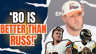 Denver Broncos RT Mike McGlinchey PRAISES BO NIX Throws SHADE at Russell Wilson [upl. by Sinnelg]