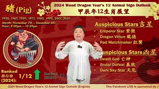 2024 PIG Chinese Zodiac Forecast 属猪生肖运势 [upl. by Janela]