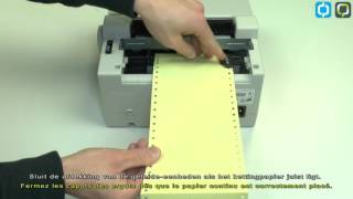 Invoer kettingformulier  Chargement papier continu EPSON LQ50 [upl. by Etnoval598]