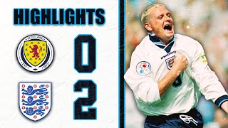 Scotland 02 England  Paul Gascoigne Scores Classic Euro 96 STUNNER  Highlights  Euro 96 [upl. by Aratnahs440]