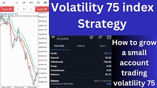 Volatility 75 index strategy How to grow a small account trading volatility 75 [upl. by Yttam212]