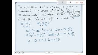 Remainder amp Factor Theorem  How to find variables in a polynomial given the divisors and remainders [upl. by Meldon]