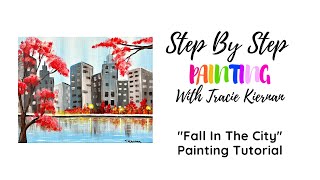 How To Paint quotFall In The Cityquot  Acrylic Painting Tutorial For Beginners [upl. by Warwick]